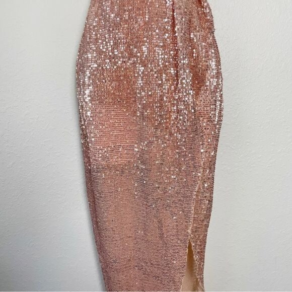 NBD Revolve sequin kash gown baby pink strapless XS - Picture 7 of 15